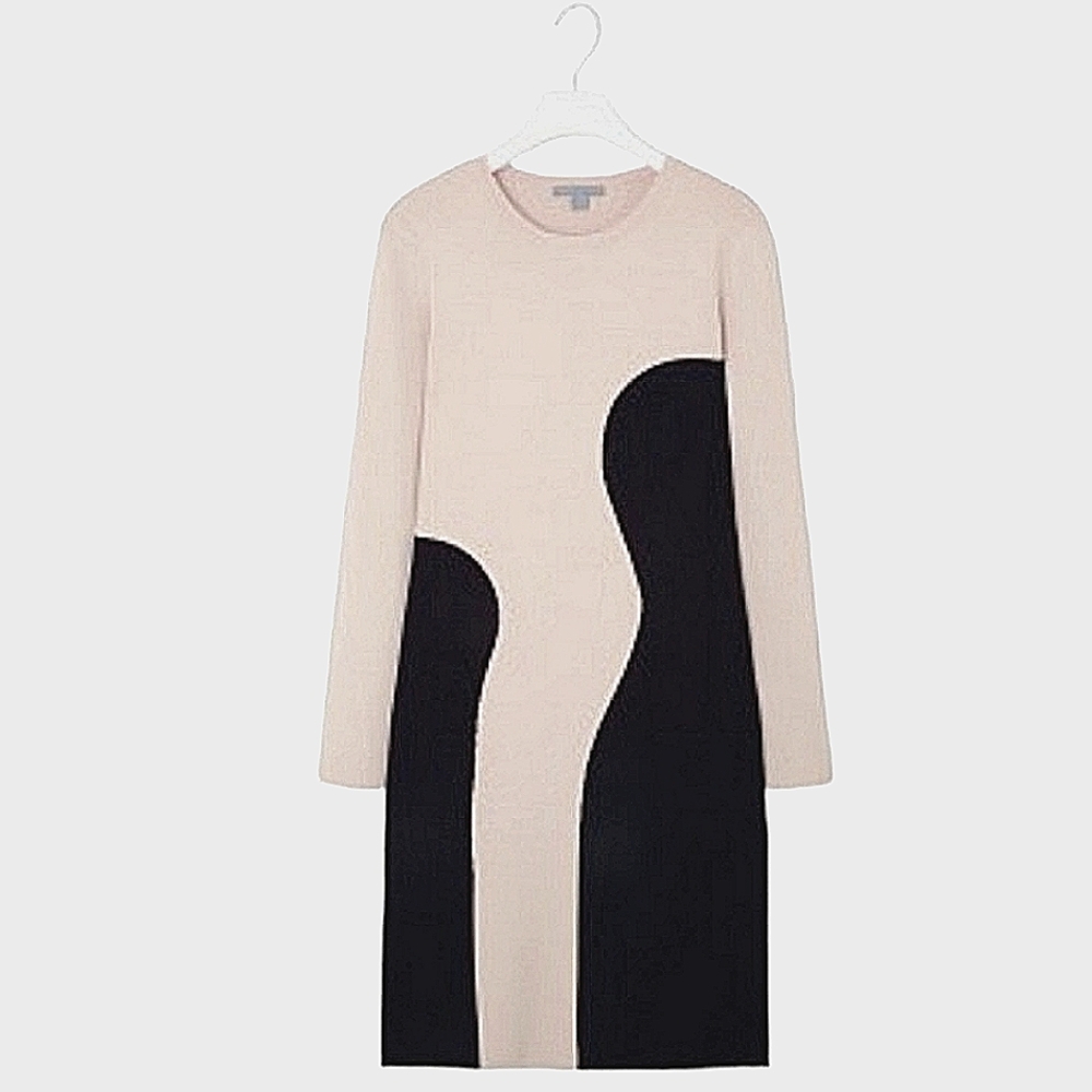 RARE NWOT COS Viscose Blend Knee Length Knit Long Sleeve Chic Dress